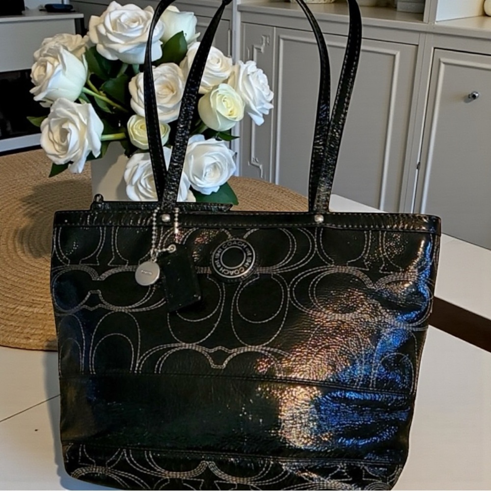 Coach Shiney Patent Leather Black Bag